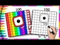 Numberblock 100 Drawing Coloring For Kids Learn To Draw Numberblocks Easy At KidsVision TV