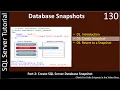 Database Snapshot Part 2 - Create Database Snapshot SSMS TSQL Tutorial