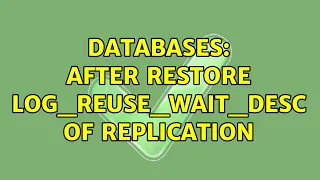 Databases After Restore Log - reuse