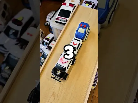 Police Cars Count the Number slide into a hole #policecar #minicar #toys