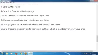 Java Tutorial 2 Java Syntax