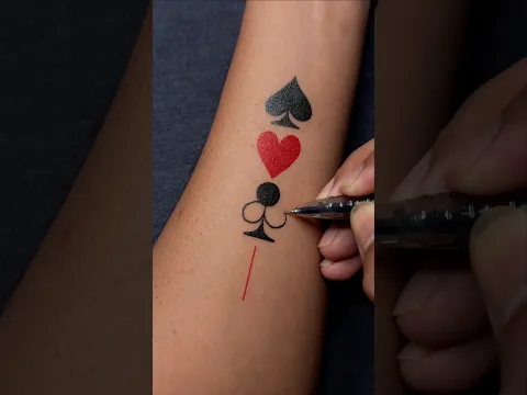 DIY Card Suits Temporary Tattoo! ♠️❤️♣️♦️ #shorts #tattoo #art