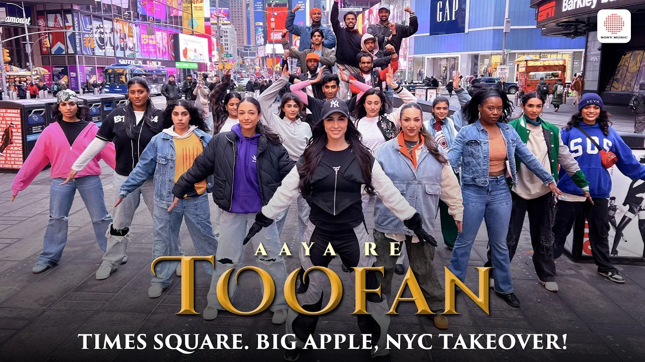 Aaya Re Toofan on Times Square. Big Apple, NYC Takeover! | Lauren Gottlieb | Chhaava Aaya Re Toofan on Times Square. Big Apple, NYC Takeover! | Lauren Gottlieb | Chhaava