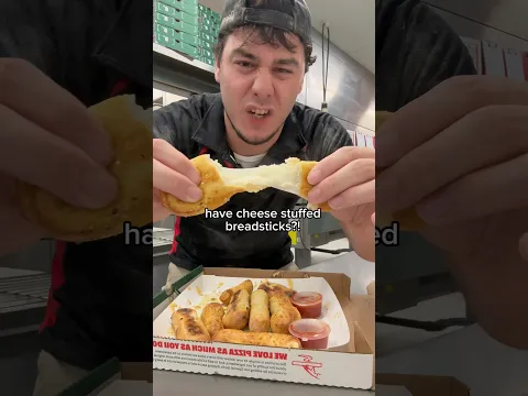 MAKING CHEESY STUFFED BREADSTICK?!? #youtube #youtubeshorts #shorts #food #viralvideo #trending