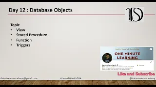 Day 12 SQL Views Functions Stored Procedure Trigger