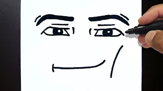 Como DESENHAR MAN FACE ROBLOX - FÁCIL