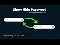 Show Hide Password In HTML