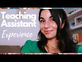 My Experience as a Teaching Assistant