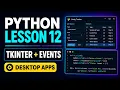 Python Desktop Apps Tkinter ttk Events and Study Tracking