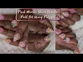 Pink Marble Short Stiletto Full Set Beginner Friendly Short Nails Polygel Nails