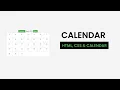 Calendar With Events HTML CSS Javascript