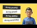 JavaScript Array Methods Push Pop Shift Unshift Explained Hindi