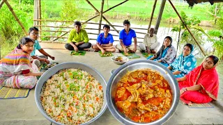মিক্সড ফ্রায়েড রাইস আর মটন কষা রান্না এই দিয়ে  আত্মীয়দের দুপুরে খাওয়া দাওয়া