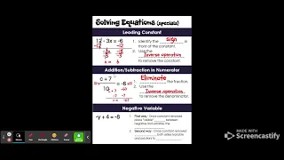Day 4 - Solving 2-step Equations specials Anchor Chart