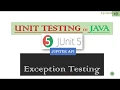 5 JUnit5 - Writing Unit Test For Exceptions Unit Testing in Java Jupiter API