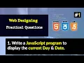 Write a JavaScript program to display the current day and date