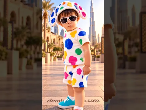 Rainbow Puppy Outfit with a Dubai View 🌈🐶