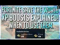 FORTNITE STW BOOSTS EXPLAINED HOW TO USE THEM WHEN TO USE THEM HOW TO GET THEM WHAT THEY DO