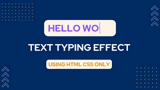 Text Typing Effect Using HTML CSS Only Typewriter Effect HTML CSS HTML CSS Project Pure CSS