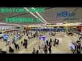 Boston Logan Int l Airport BOS Terminal C Walking Tour Airlines Departure Gates Arrival 4K