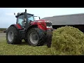 Massey Ferguson 8737 Dyna-VT working in the stack w Dozer front-blade Corn Season 2020 DK Agri