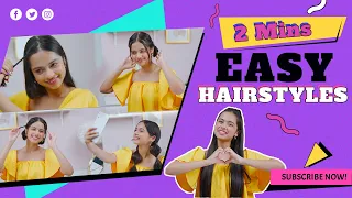 Easy Heatless Hairstyles in 2 mins✌🏻🥳 | Nitanshi Goel @nitanshigoel