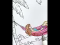 Feel the Calm with This Girl in Hammock Under Palm Trees Printable Coloring Page