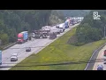 Crews respond to crash on I-81 near I-83 split