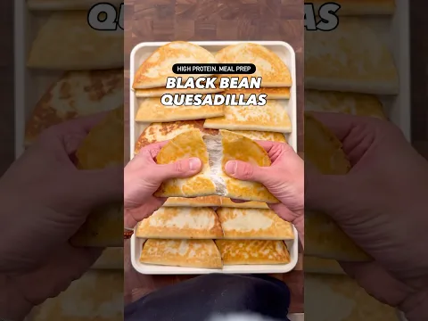 Macro-Friendly, High Protein Black Bean Quesadillas #shorts