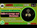 PIC Unit 3 Arrays in C Programming What is Array Types of Array Lecture 1