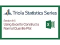 Excel Section 6-5 Using Excel to Construct a Normal QQ Plot
