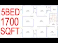 HOUSE PLAN DESIGN EP 59 1700 SQUARE FEET 5 BEDROOMS HOUSE PLAN LAYOUT PLAN