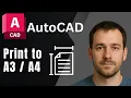 AutoCAD How to Print Drawings on A3 A4 Size Paper Layout Setup Tutorial