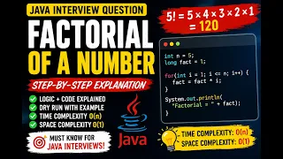 Factorial of a Number in Java Java Coding Interview Question with Explanation