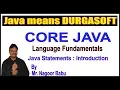 Java Tutorials Java Statements Introduction by Nagoor Babu sir