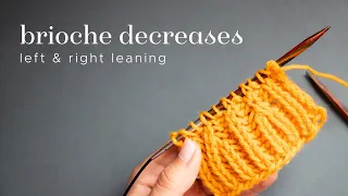 Knitting tutorial Brioche stitch decreases