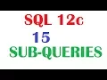 SQL 12c Tutorial SQL Sub Queries IN ANY ALL