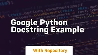 google python docstring example