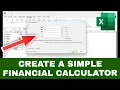 How to Create a Simple FINANCIAL CALCULATOR in Excel Calculate Future Value