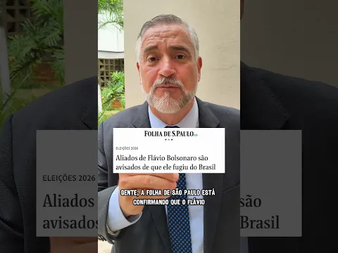 A Folha de S. Paulo está confirmando que a PF verifica se Flávio Bolsonaro saiu em fuga do Brasil