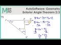 KutaSoftware Geometry - Exterior Angle Theorem Part 2