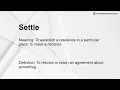 Settle Meaning