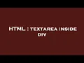HTML textarea inside div