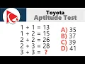 How to Pass TOYOTA APTITUDE TEST - Questions Answers with Solutions