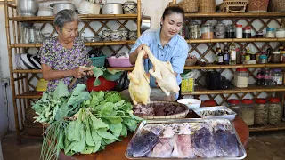 Granddaughter and grandma make healthy food for family - Sreypov life show