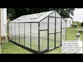 8x12 FT Polycarbonate Greenhouse with Quick-Connect Fittings Walk-in Large Aluminum Greenhouse