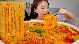 ASMR 한번씩 땡기지 않아요 간단하게 떡만두라면 8봉지 리얼먹방 Ramen With Rice Cake And Mandu MUKBANG 