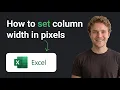 How to Set Column Width in Pixels in Excel Working in 2026