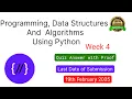 NPTEL Programming Data Structures and Algorithms Using Python Week 4 Quiz answer with proof 100