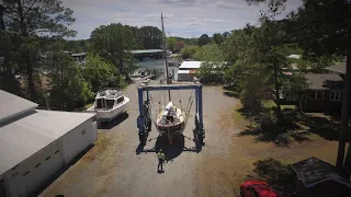 Splash in, more tricky maneuvering, don’t scratch that fresh paint please!